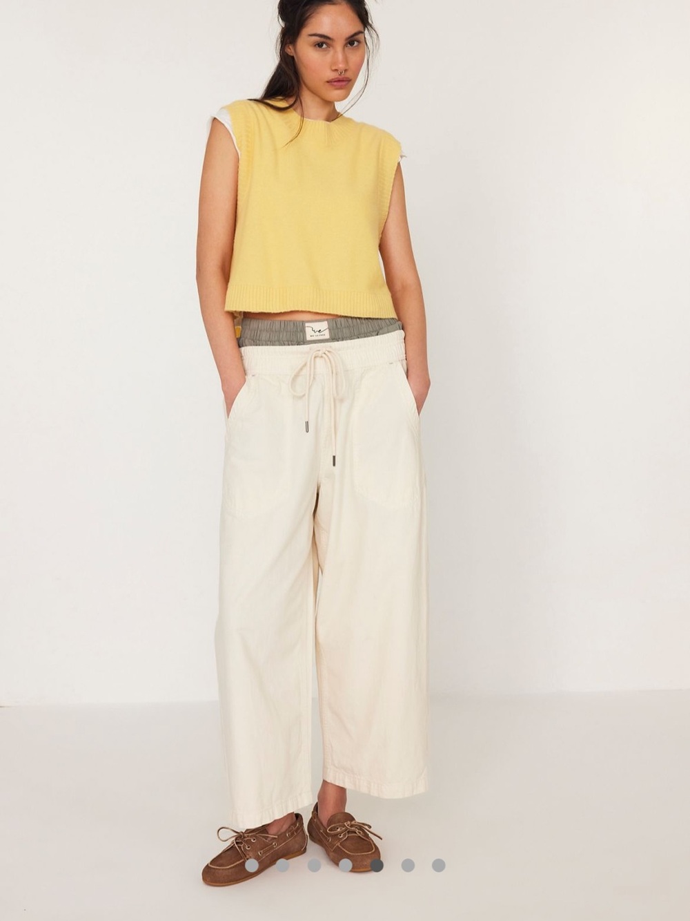 Free People Easy Peasy Pull On Pants Whitish Size Small New - Picture 4 of 12